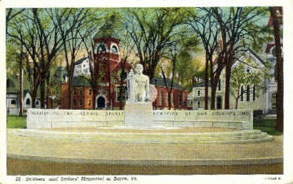 Soldiers & Sailors Memorial - Barre, Vermont VT Postcard
