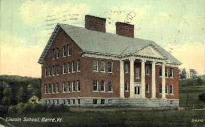 Lincoln School - Barre, Vermont VT Postcard