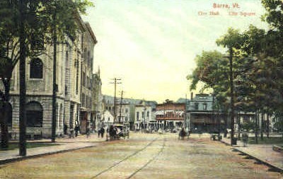 City Hall & City Square - Barre, Vermont VT Postcard