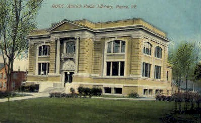 Aldrich Public Library - Barre, Vermont VT Postcard