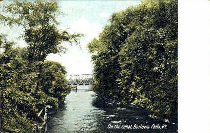 On the Canal - Bellows Falls, Vermont VT Postcard