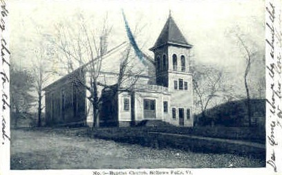 Baptist Church - Bellows Falls, Vermont VT Postcard