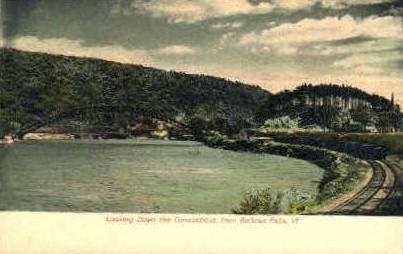 Connecticut River - Bellows Falls, Vermont VT Postcard