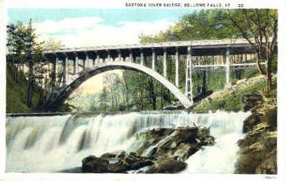 Saxtons River Bridge - Bellows Falls, Vermont VT Postcard