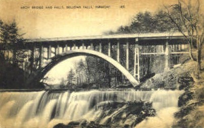 Arch Bridge - Bellows Falls, Vermont VT Postcard