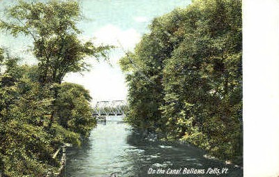On the Canal - Bellows Falls, Vermont VT Postcard
