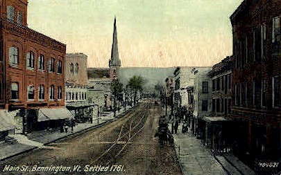 Main Street - Bennington, Vermont VT Postcard