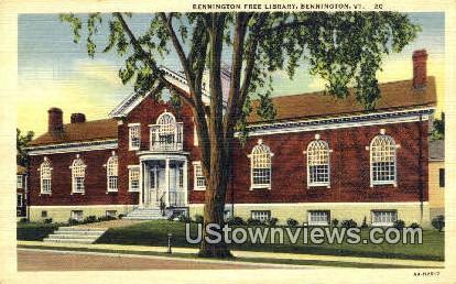 Benningon Free Library - Bennington, Vermont VT Postcard