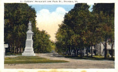 Soldiers Monument - Brandon, Vermont VT Postcard