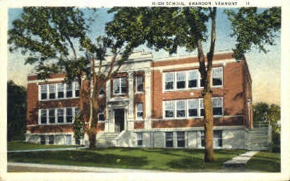 High School - Brandon, Vermont VT Postcard