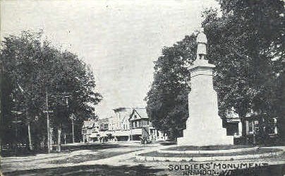 Soldiers Monument - Brandon, Vermont VT Postcard