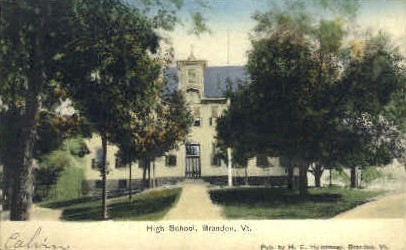 High School - Brandon, Vermont VT Postcard