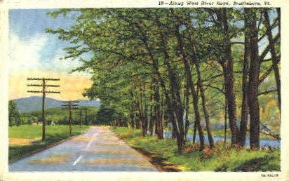 West River Road - Brattleboro, Vermont VT Postcard