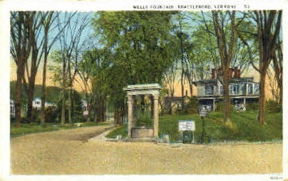Wells Fountain - Brattleboro, Vermont VT Postcard