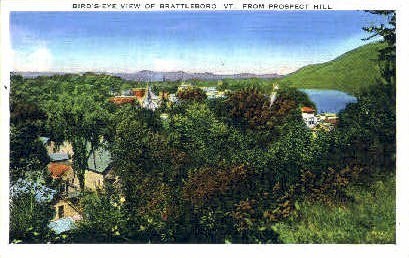 Prospect Hill - Brattleboro, Vermont VT Postcard