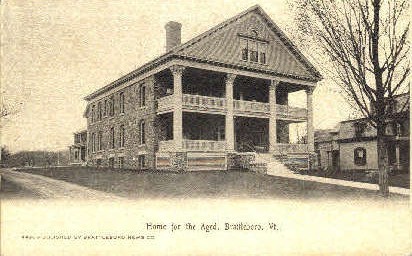 Home for the Aged - Brattleboro, Vermont VT Postcard