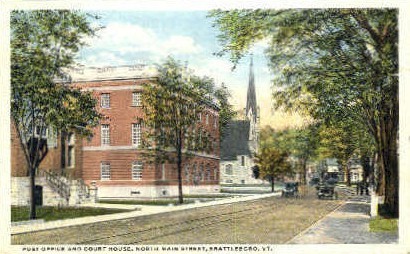 Post Office - Brattleboro, Vermont VT Postcard