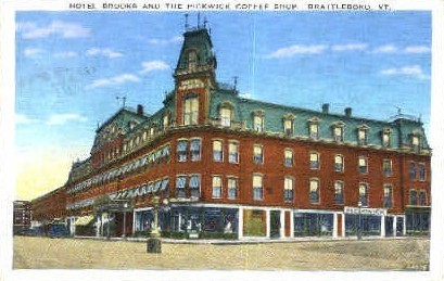 Hotel Brooks - Brattleboro, Vermont VT Postcard