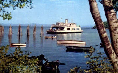 M. V. Adirondack Ferry - Burlington, Vermont VT Postcard