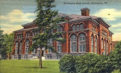 High School - Burlington, Vermont VT Postcard