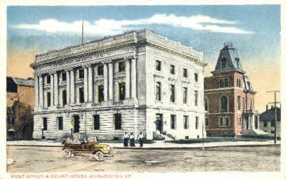 Post Office - Burlington, Vermont VT Postcard