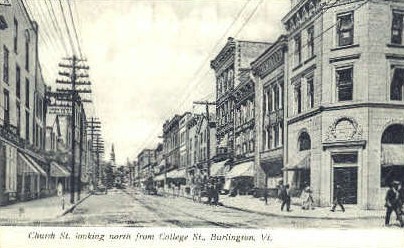 Church Street - Burlington, Vermont VT Postcard