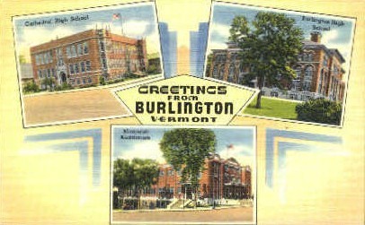 High School - Burlington, Vermont VT Postcard