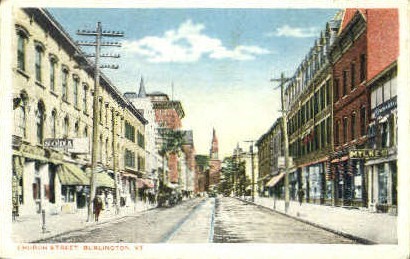 Church Street - Burlington, Vermont VT Postcard