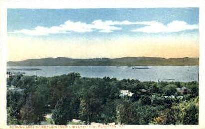 Lake Champlain - Burlington, Vermont VT Postcard