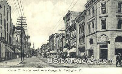 Church St - Burlington, Vermont VT Postcard