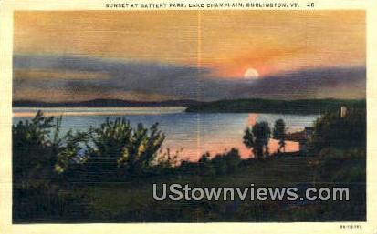 Battery Park - Burlington, Vermont VT Postcard