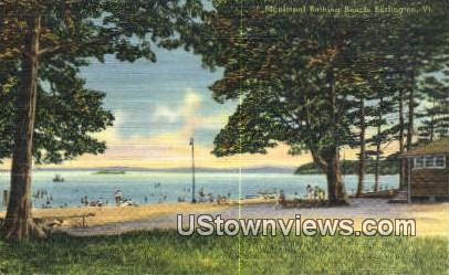 Municipal Bathing Beach - Burlington, Vermont VT Postcard