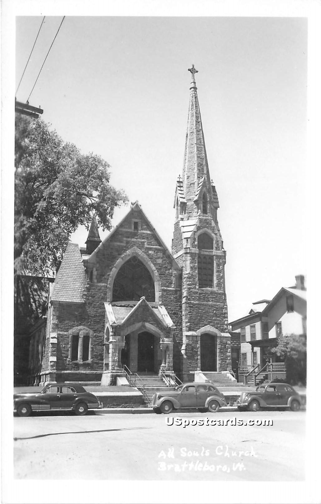 All Souls Church - Brattleboro, Vermont VT Postcard