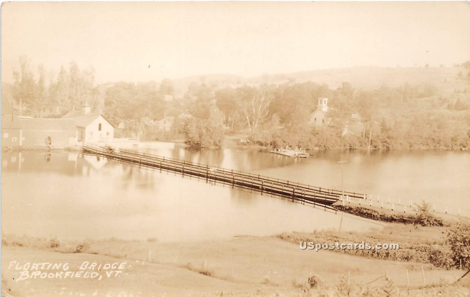 Floating Bridge - Brookfield, Vermont VT Postcard