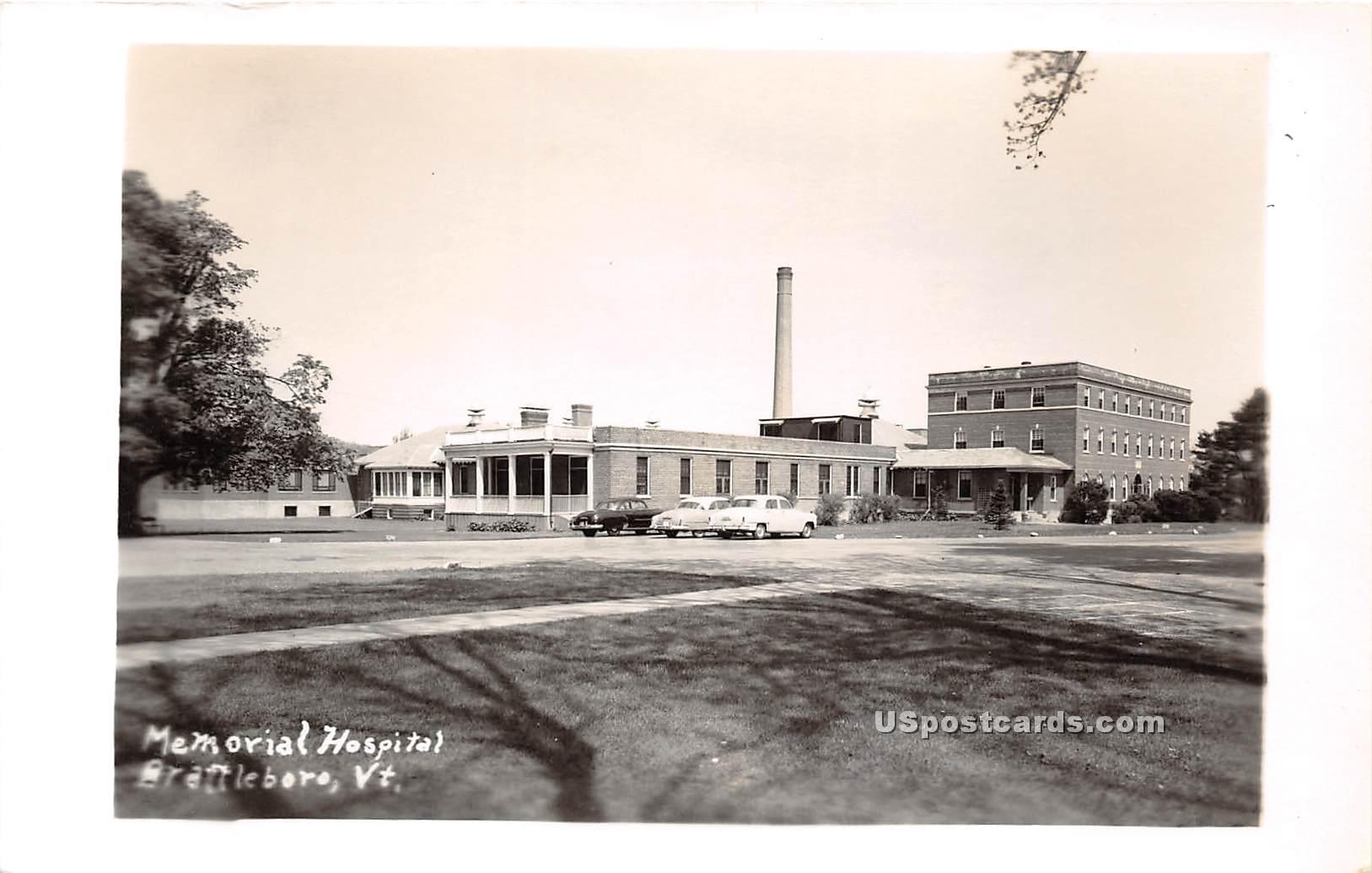 Memorial Hospital - Brattleboro, Vermont VT Postcard