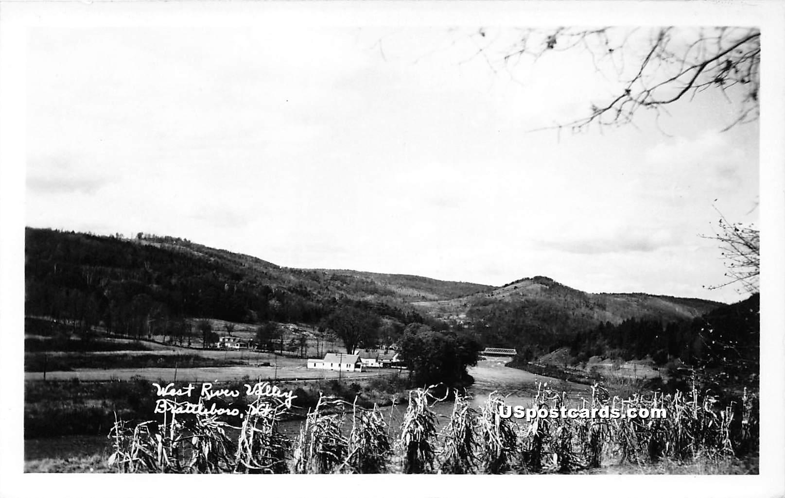 West River Valley - Brattleboro, Vermont VT Postcard