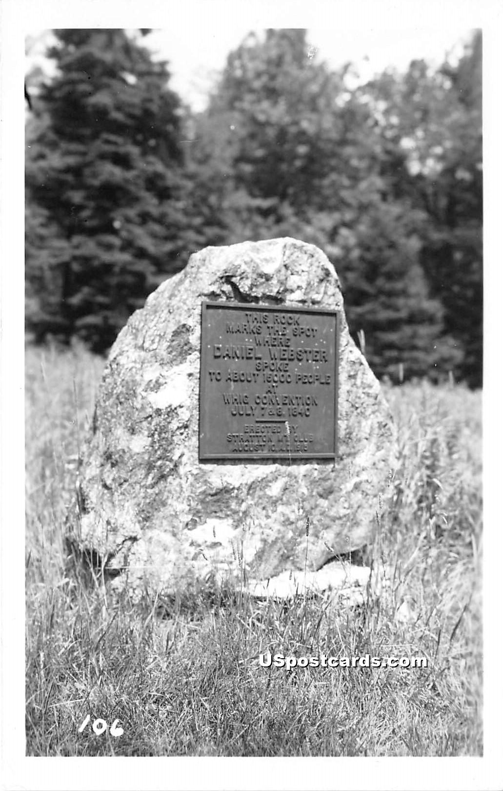 Daniel Webster Marker - Daniel Historical Monument, Vermont VT Postcard