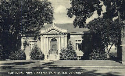 Fair Haven Free Library - Vermont VT Postcard