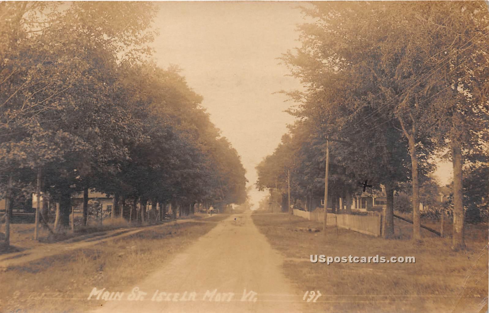 Main Street - Islela Mott, Vermont VT Postcard