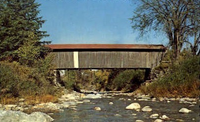 Covered Bridge - Jeffersonville, Vermont VT Postcard