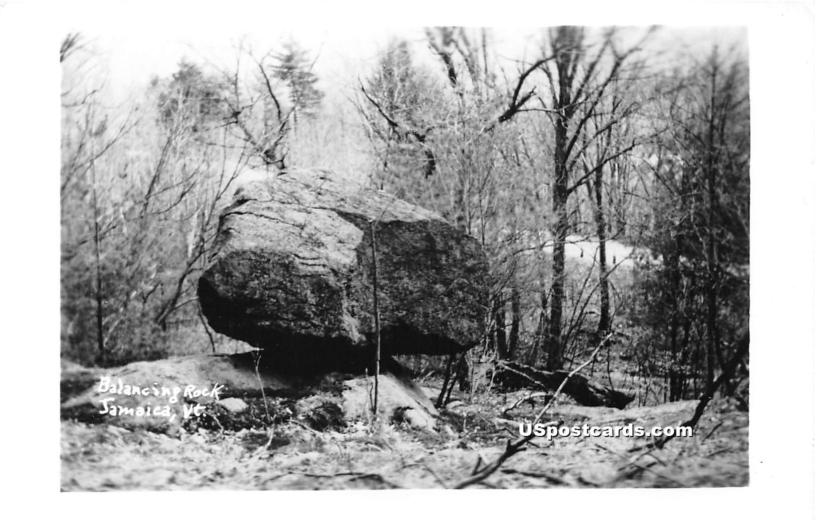 Balancing Rock - Jamaica, Vermont VT Postcard