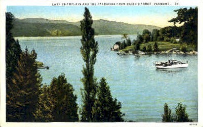 The Palisades - Lake Champlain, Vermont VT Postcard