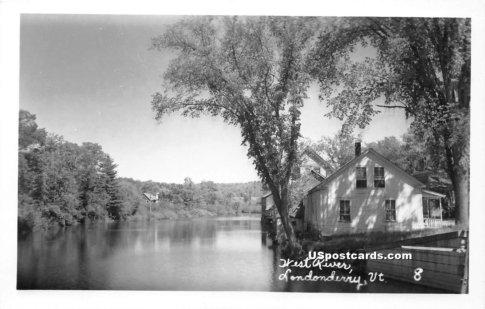 West River - Londonderry, Vermont VT Postcard