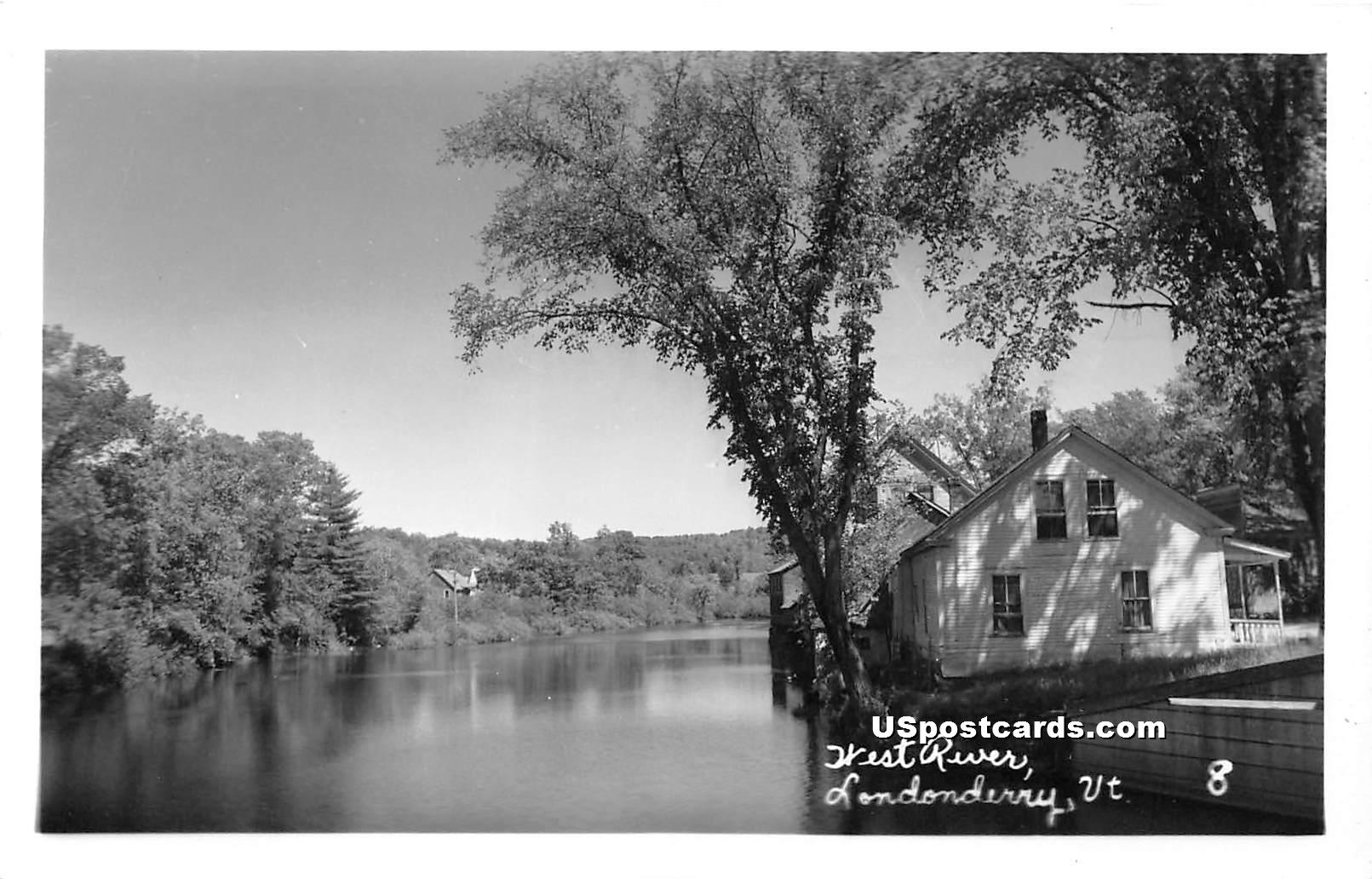 West River - Londonderry, Vermont VT Postcard