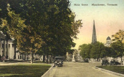 Main Street - Manchester, Vermont VT Postcard