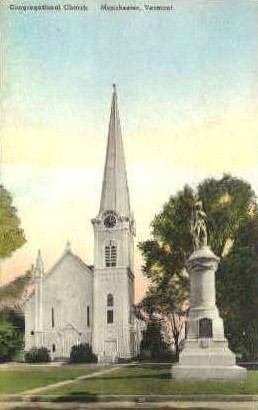Congregational Church - Manchester, Vermont VT Postcard