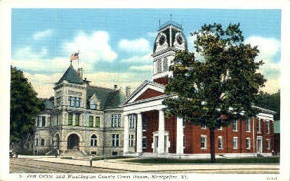 Post Office - Montpelier, Vermont VT Postcard