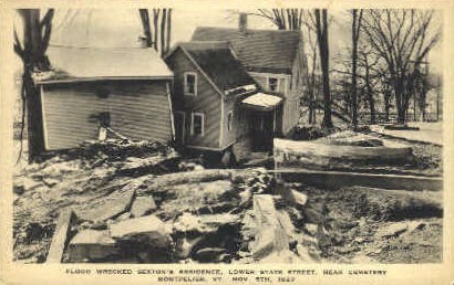 Flood Wreckage - Montpelier, Vermont VT Postcard