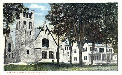 Baptist Church - Middlebury, Vermont VT Postcard