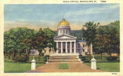 State Capitol - Montpelier, Vermont VT Postcard